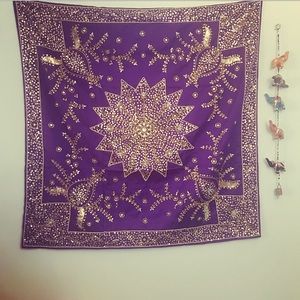 Purple and gold sequin tapestry